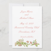 Carte plate aquarelle rose (Dos)