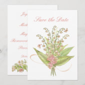 Carte plate aquarelle rose (Devant / Derrière)