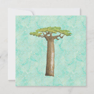 Carte plate Arbre de baobab aquarelle