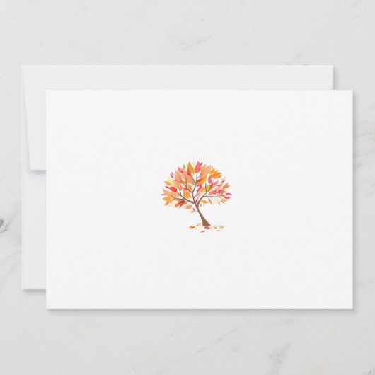 Carte plate arbre thème automnal "Sauver la date" (Dos)