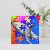 Carte plate Autisme Requin (Debout devant)