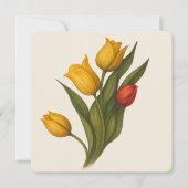 Carte plate aux florales de tulipes, Pensée élégan (Devant)