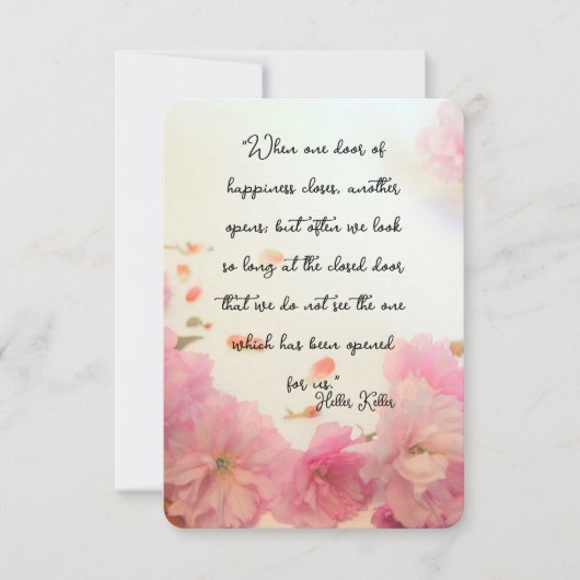 Carte plate avec citations d'Helen Keller sur le b (Devant)