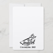 Carte plate avec dessin de squelette de feuille bl (Dos)