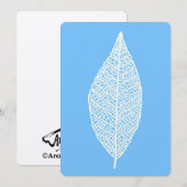 Carte plate avec dessin de squelette de feuille bl (Devant / Derrière)