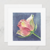 CARTE PLATE AVEC ROSE (Devant / Derrière)