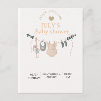 Carte plate BABY SHOWER