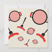 Carte plate BBQ Party avec illustration de grill e (Dos)
