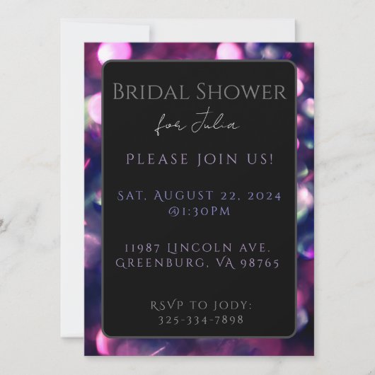 Carte plate, Berry Sparkle Dark (Devant)