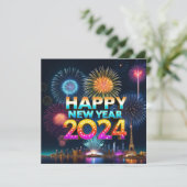 Carte plate Bonne Année 2024 (Debout devant)
