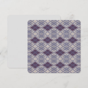 CARTE PLATE CARRÉE 5,25" TRICOT ARGILE PRUNE