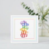 CARTE PLATE CARRÉE RAINBOW CANDY 5,25" (Debout devant)