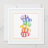 CARTE PLATE CARRÉE RAINBOW CANDY 5,25" (Devant)