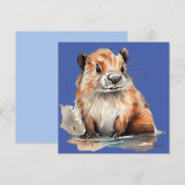 Carte plate castor mignon (Devant / Derrière)