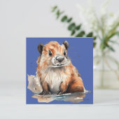 Carte plate castor mignon (Debout devant)