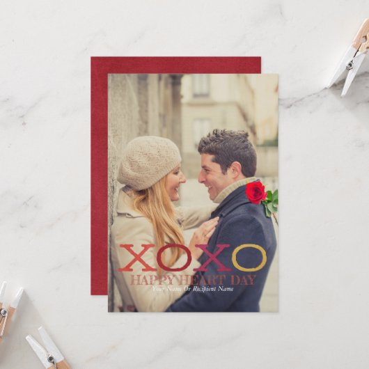 Carte plate cœur heureux 5x7 (Devant/Arrière en situation)