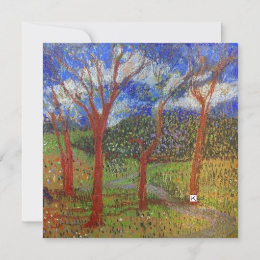 Carte plate colorée d'arbre (Devant)