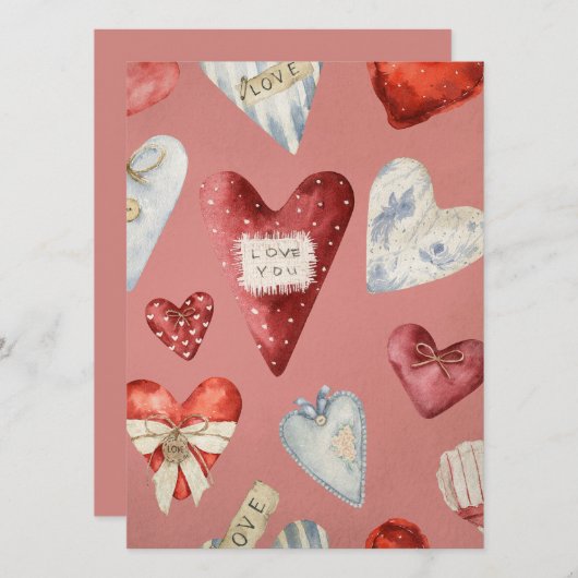 Carte plate d'amour (Devant / Derrière)