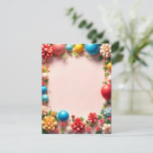 Carte plate d'anniversaire (Debout devant)