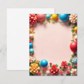Carte plate d'anniversaire (Devant / Derrière)