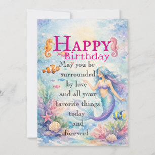 Carte plate d'anniversaire de fille