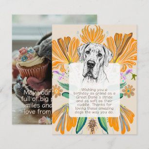 Carte plate d'anniversaire pour Dogue Allemand