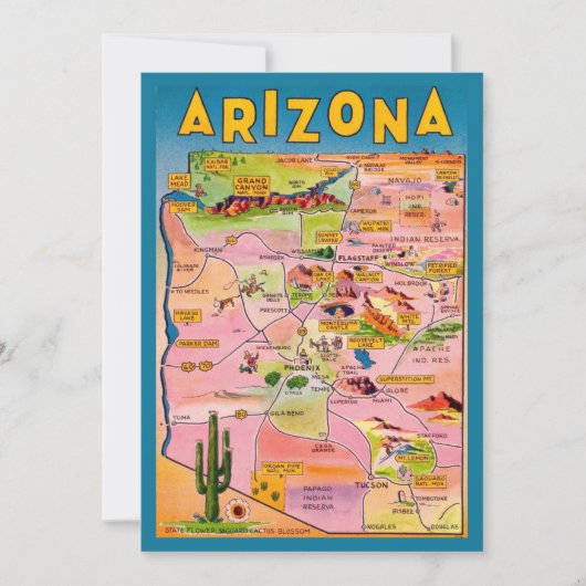 Carte plate d'Arizona (Devant)