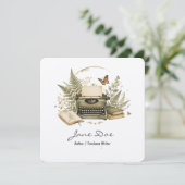 Carte plate d'auteur à l'aquarelle avec code QR bo (Debout devant)