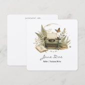 Carte plate d'auteur à l'aquarelle avec code QR bo (Devant / Derrière)