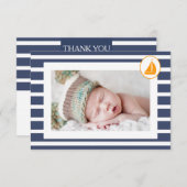 Carte plate de baptême de garçons de photo (Devant / Derrière)