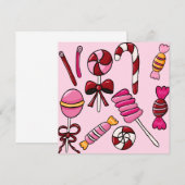 Carte plate de bonbons mignons (Devant / Derrière)