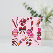 Carte plate de bonbons mignons (Debout devant)