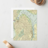 Carte plate de Boston sur carte postale (Devant/Arrière en situation)