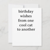 Carte plate de chat d'anniversaire (Dos)