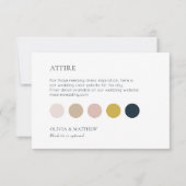 Carte plate de code vestimentaire de mariage chic (Devant)