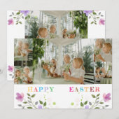 Carte plate de collage de photos de Pâques personn (Devant / Derrière)