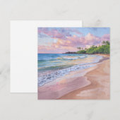 Carte plate de coucher de soleil rose Hawaï (Devant / Derrière)