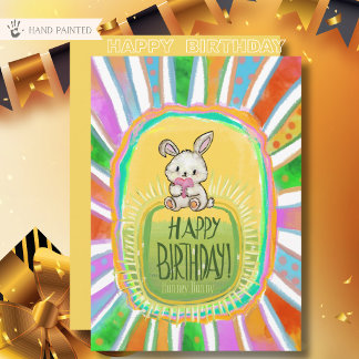 Carte plate de fête d'anniversaire pour enfants La