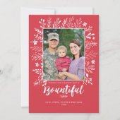 Carte plate de fêtes de Noël abondantes (Devant)