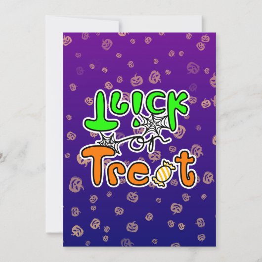 Carte plate de Halloween Trick or Treat (Devant)