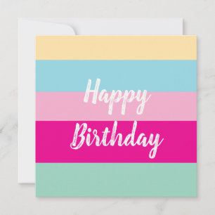 Carte plate de joyeux anniversaire à motif de rayu