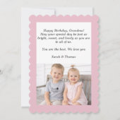 Carte plate de joyeux anniversaire grand-mère avec (Dos)