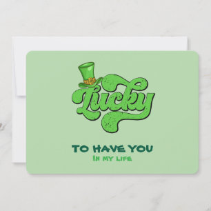 Carte plate de la Saint-Patrick Lucky Shamrock