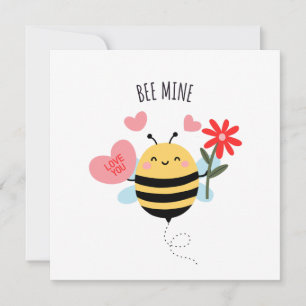 Carte plate de la Saint-Valentin Bee Mine