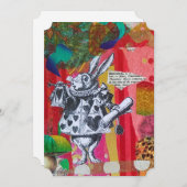 Carte plate de lapin de Saint-Valentin blanche de (Devant / Derrière)