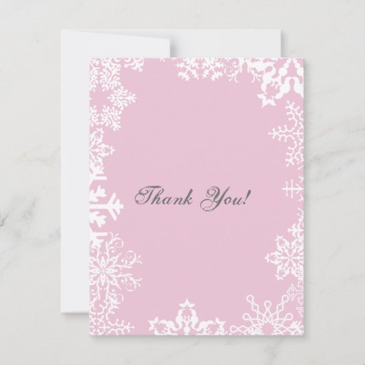 Carte plate de Merci de flocon de neige (Devant)