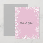Carte plate de Merci de flocon de neige (Devant / Derrière)
