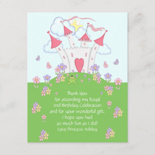 Carte plate de Merci de princesse Castle