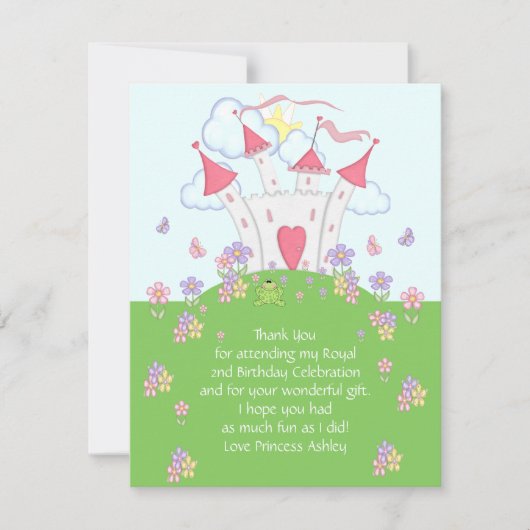 Carte plate de Merci de princesse Castle (Devant)