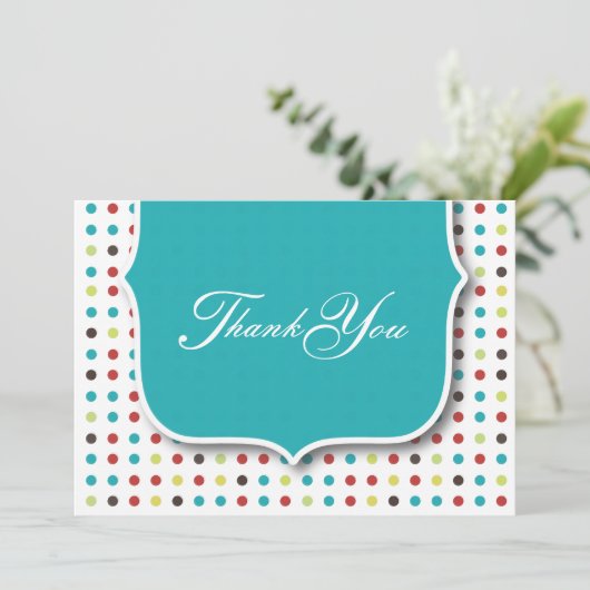 Carte plate de Merci mignon (Debout devant)